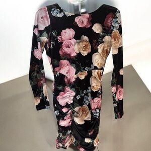 Love Nickie Lew Black Velvet Floral Dress NWT